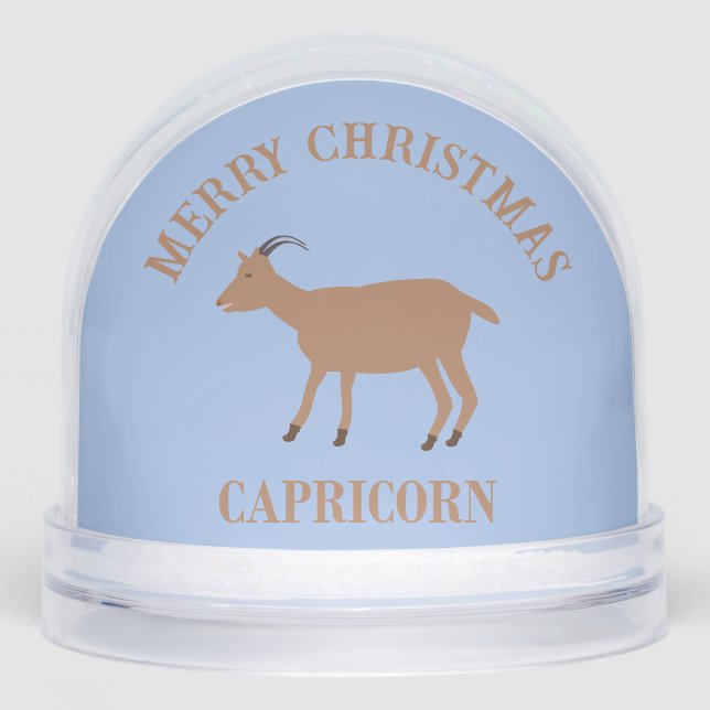Capricorn Star Sign Goat Custom Snow Globe (Front)