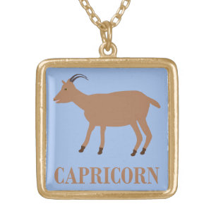 Capricorn Star Sign Goat Gold Plated Necklace