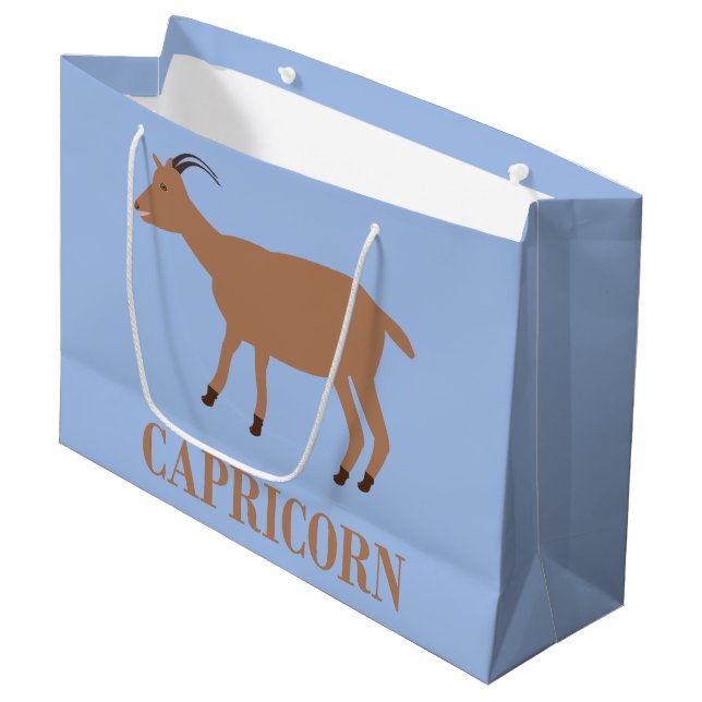 Capricorn Star Sign Goat Large Gift Bag (Front Angled)
