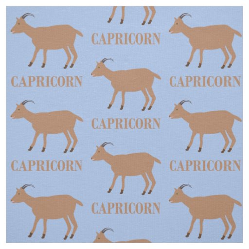 Capricorn Star Sign Goat Patterned Fabric