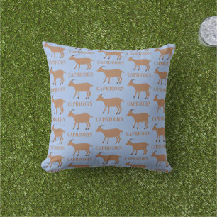 Capricorn Star Sign Goat Patterned Outdoor Pillow