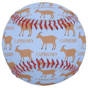 Capricorn Star Sign Goat Patterned Softball