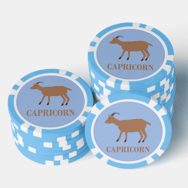 Capricorn Star Sign Goat Poker Chips (Stack)