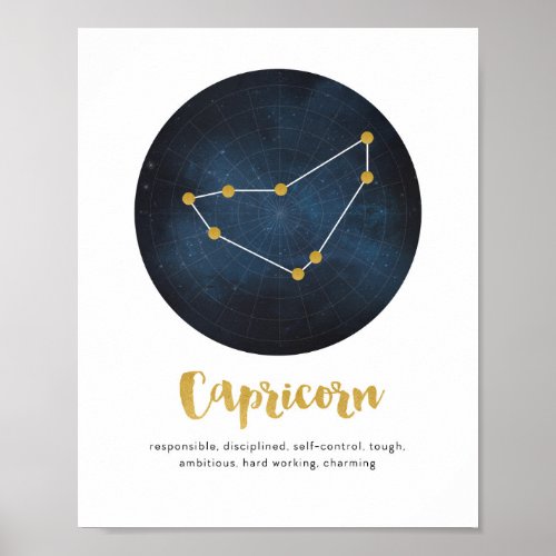 Capricorn star sign print