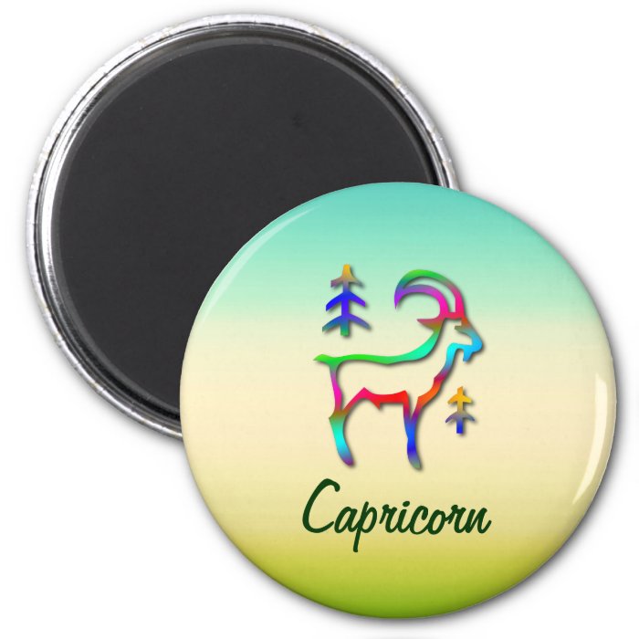 Capricorn Star Sign Rainbow Color Goat Magnet