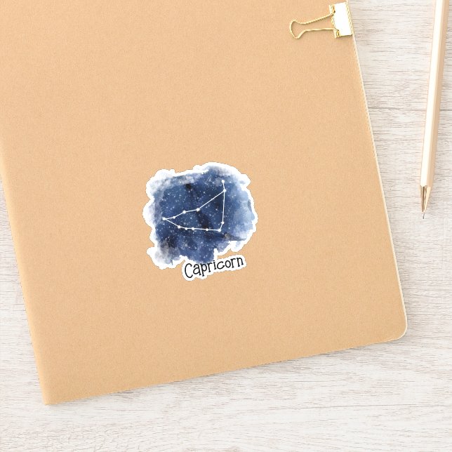 Capricorn Starry Night Constellation Custom-Cut Sticker (Notebook)