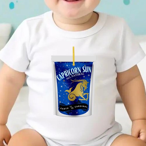 Capricorn Sun Zodiac Sign All Natural Drink Pouch Baby Bodysuit