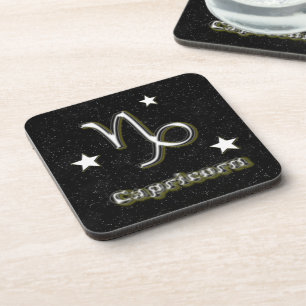 Capricorn symbol drink coaster