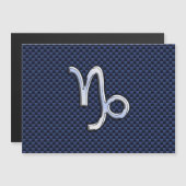 Capricorn Symbol Navy Carbon Fiber Style (Front/Back)