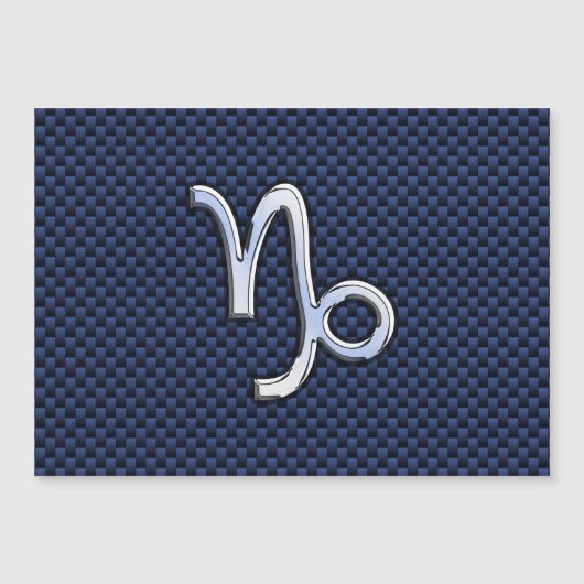 Capricorn Symbol Navy Carbon Fiber Style (Front)