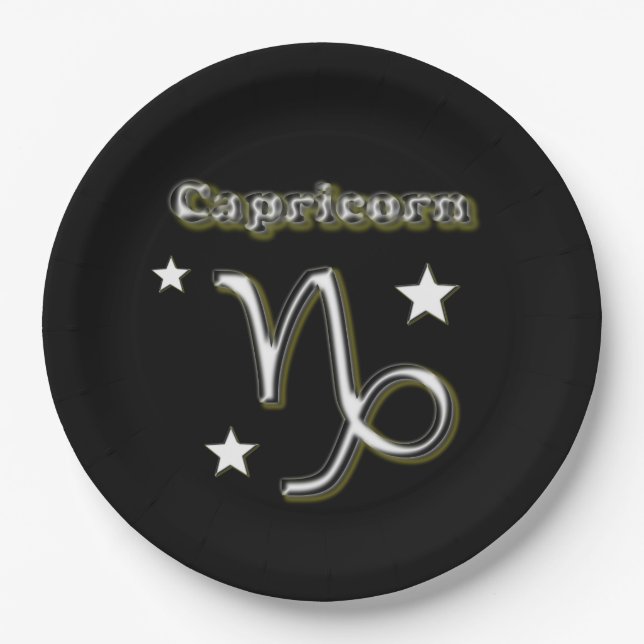 Capricorn symbol paper plates (Front)