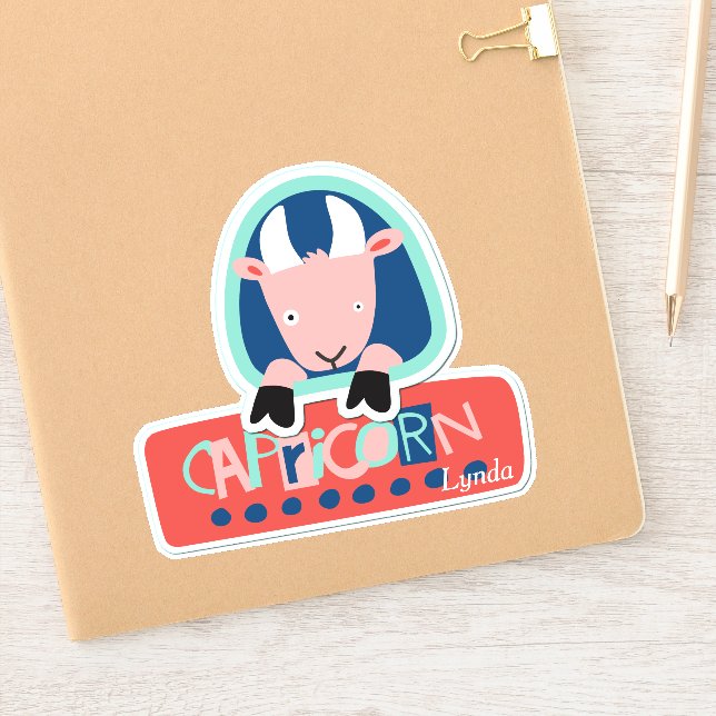 Capricorn the Goat Zodiac Contour Sticker (Notebook)
