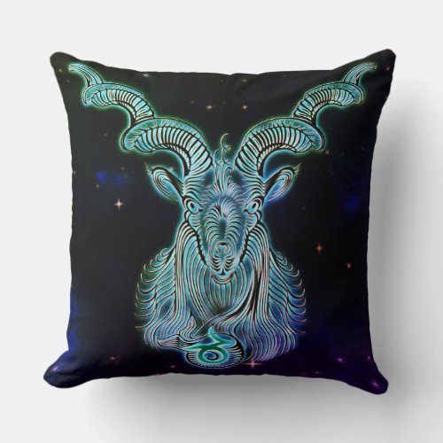 capricorn the goat zodiac pillow