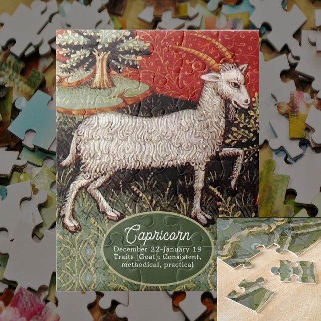 Capricorn the Goat Zodiac Sign Birthday Party Jigsaw Puzzle (Creator Uploaded)