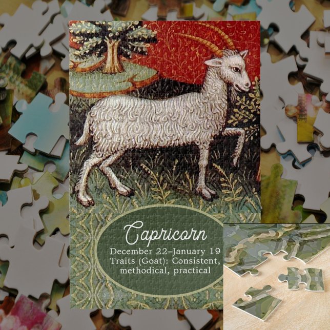 Capricorn the Goat Zodiac Sign Birthday Party Jigsaw Puzzle (Creator Uploaded)