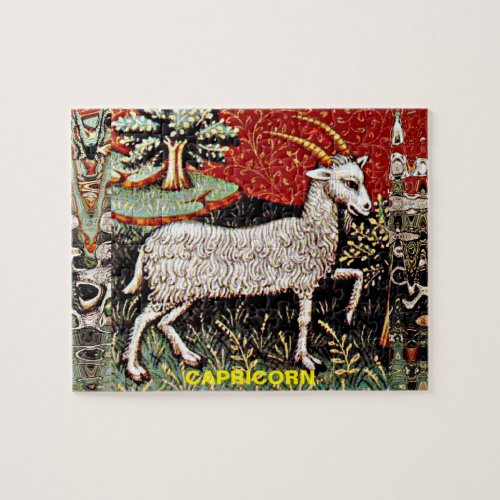 Capricorn the Goat Zodiac Sign Birthday Party Jigsaw Puzzle