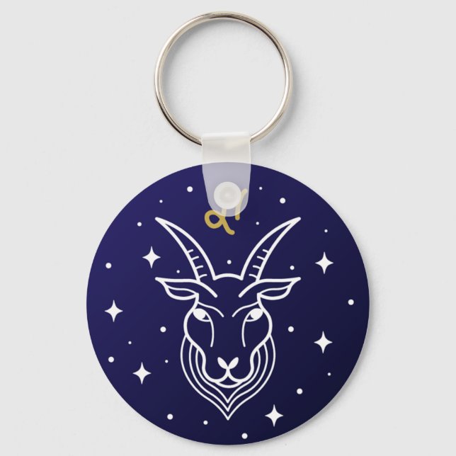 Capricorn the Goat Zodiac Sign Keychain (Front)