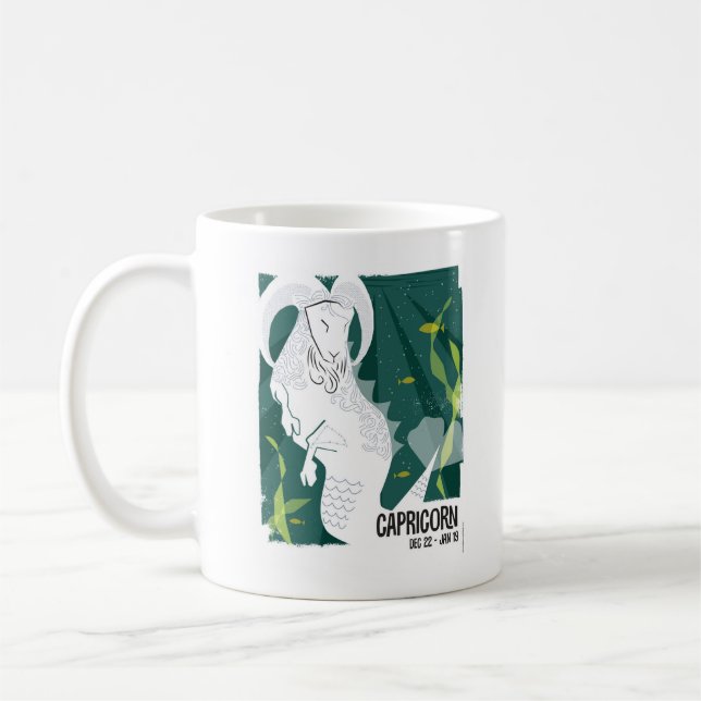 Capricorn the Sea Goat Zodiac Coffee Mug (Left)