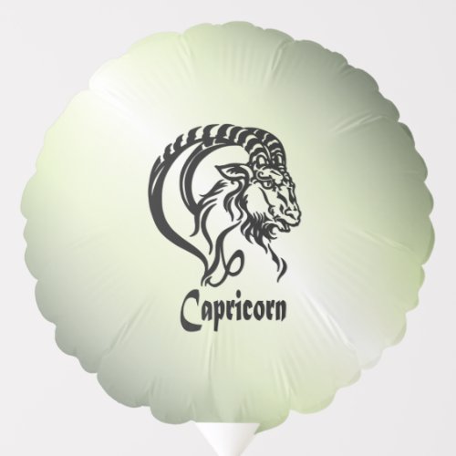 Capricorn the Sea Goat Zodiac Green Balloon