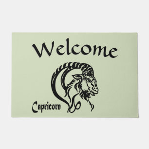 Capricorn the Sea Goat Zodiac Green Doormat