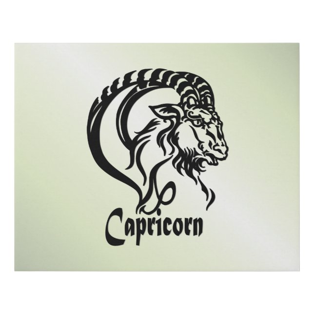 Capricorn the Sea Goat Zodiac Green Faux Canvas Print (Front)