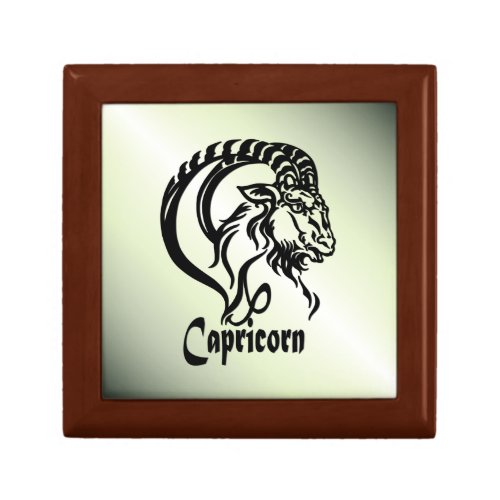 Capricorn the Sea Goat Zodiac Green Gift Box