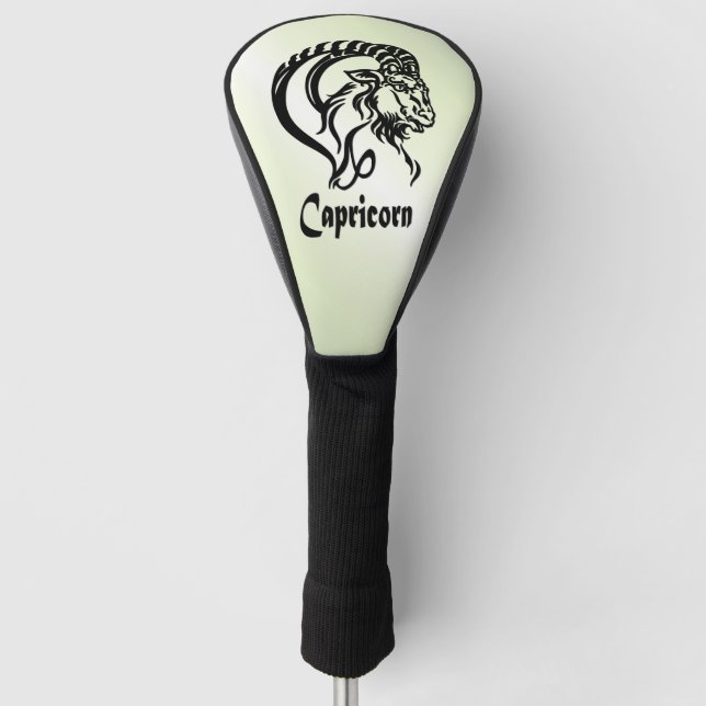 Capricorn the Sea Goat Zodiac Green Golf Head Cover (Front)