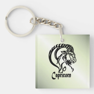 Capricorn the Sea Goat Zodiac Green Keychain