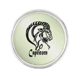 Capricorn the Sea Goat Zodiac Green Lapel Pin