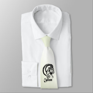 Capricorn the Sea Goat Zodiac Green Neck Tie