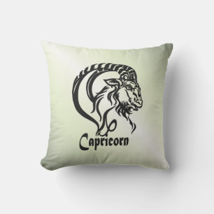 Capricorn the Sea Goat Zodiac Green Outdoor Pillow