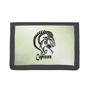 Capricorn the Sea Goat Zodiac Green Trifold Wallet