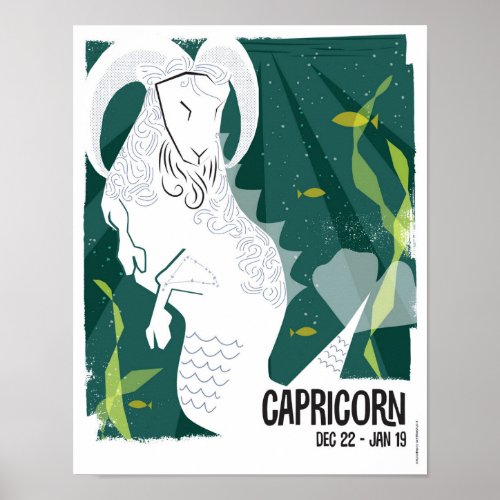 Capricorn the Sea Goat Zodiac Poster