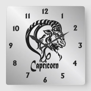 Capricorn the Sea Goat Zodiac Square Wall Clock