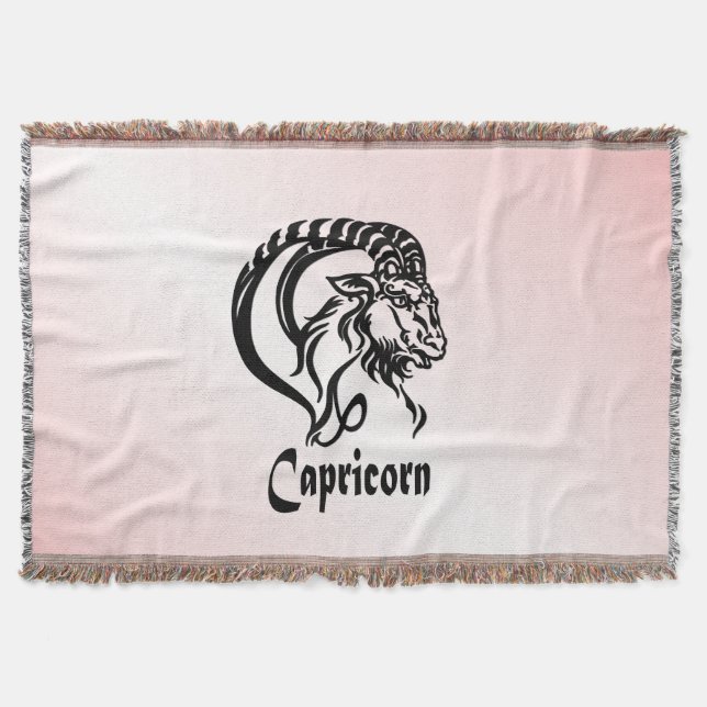 Capricorn the Sea Goat Zodiac Throw Blanket (Front)