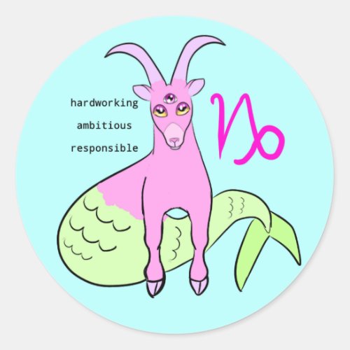 Capricorn the Seagoat Classic Round Sticker