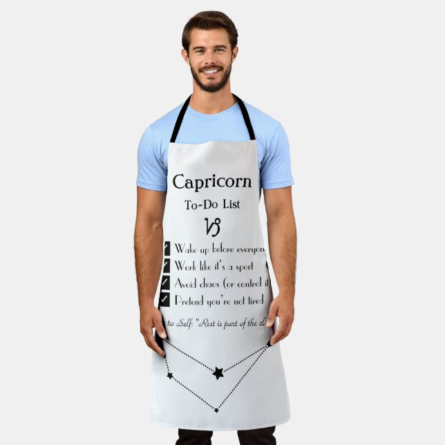 Capricorn – To-Do List Apron (Worn)