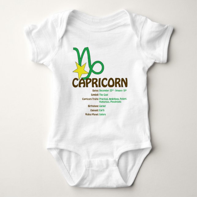 Capricorn Traits Baby Baby Bodysuit (Front)