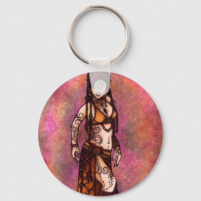 Capricorn Tribal Belly Dancer  Keychain (Front)