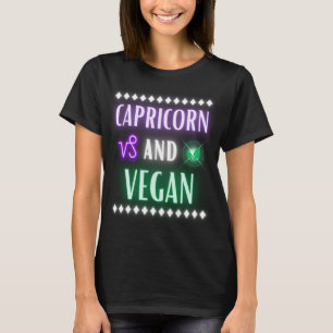 Capricorn & Vegan Neon Letters T-Shirt