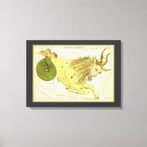 Capricorn Vintage Constellation Uranias Mirror Canvas Print