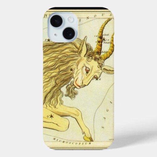 Capricorn Vintage Constellation Uranias Mirror iPhone 15 Case