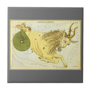 Capricorn Vintage Constellation, Urania's Mirror Ceramic Tile