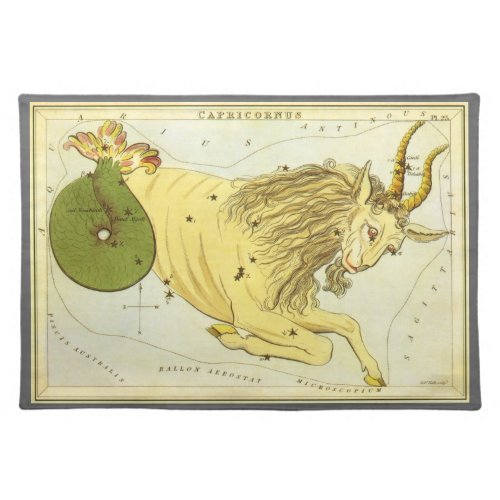 Capricorn Vintage Constellation Uranias Mirror Cloth Placemat