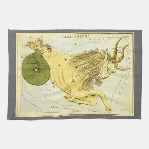 Capricorn Vintage Constellation Uranias Mirror Kitchen Towel