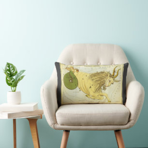 Capricorn Vintage Constellation, Urania's Mirror Lumbar Pillow