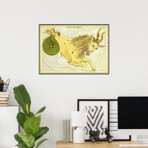 Capricorn Vintage Constellation, Urania's Mirror Poster
