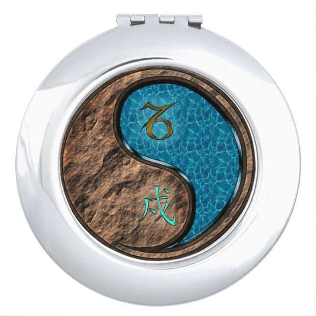 Capricorn & Water Dog Compact Mirror (Front)
