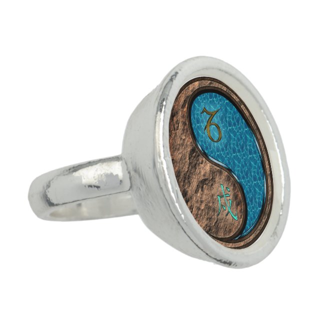 Capricorn & Water Dog Ring (Side)
