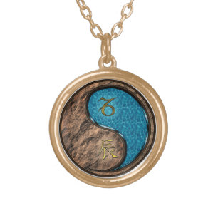 Capricorn & Water Dragon Gold Plated Necklace